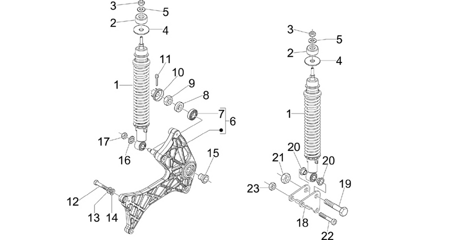 Rear suspension - Shock absorber/s