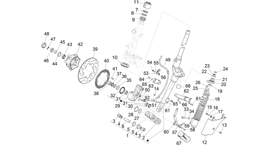 Fork/steering tube - Steering bearing unit