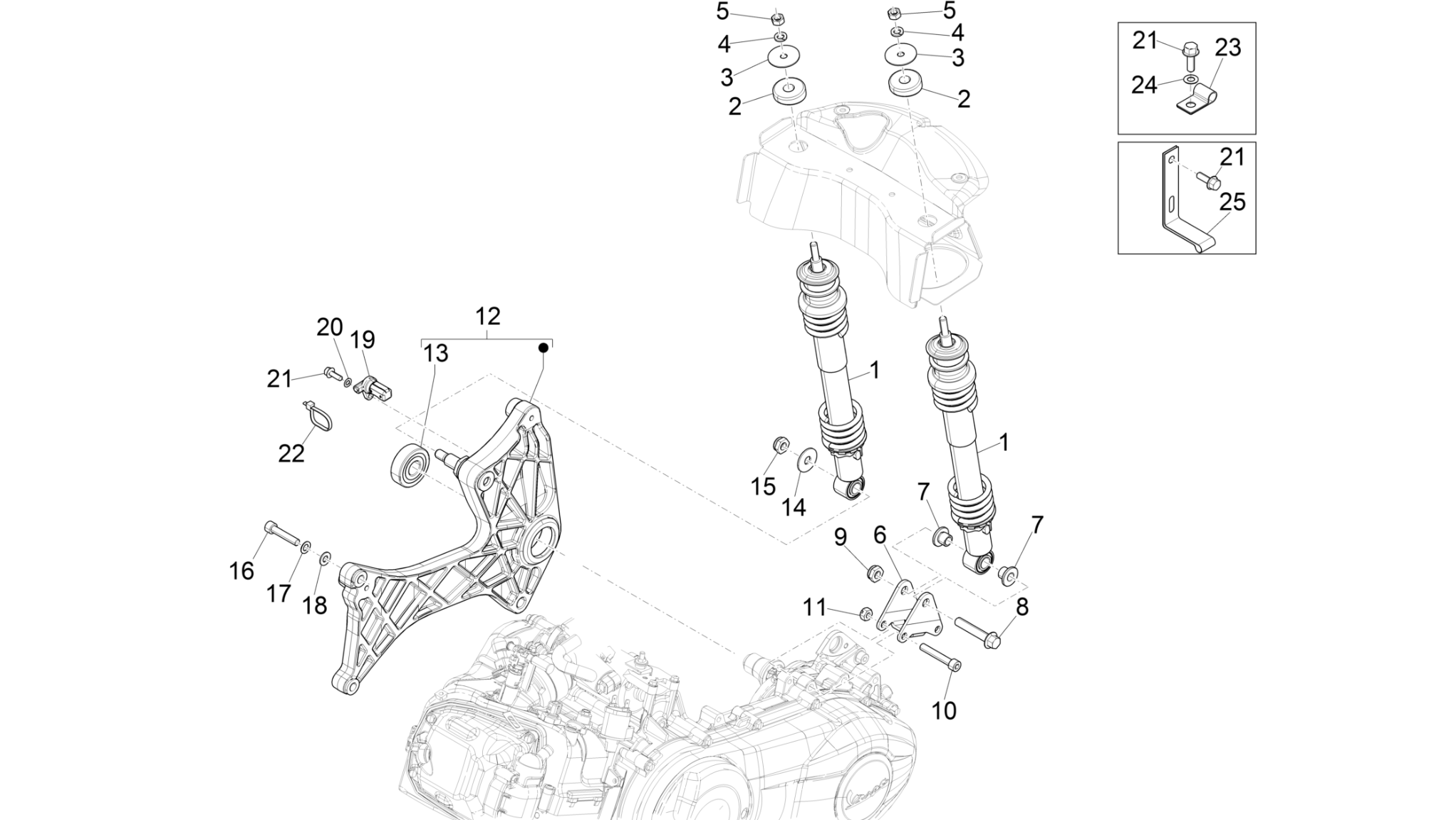 Rear suspension - Shock absorber/s