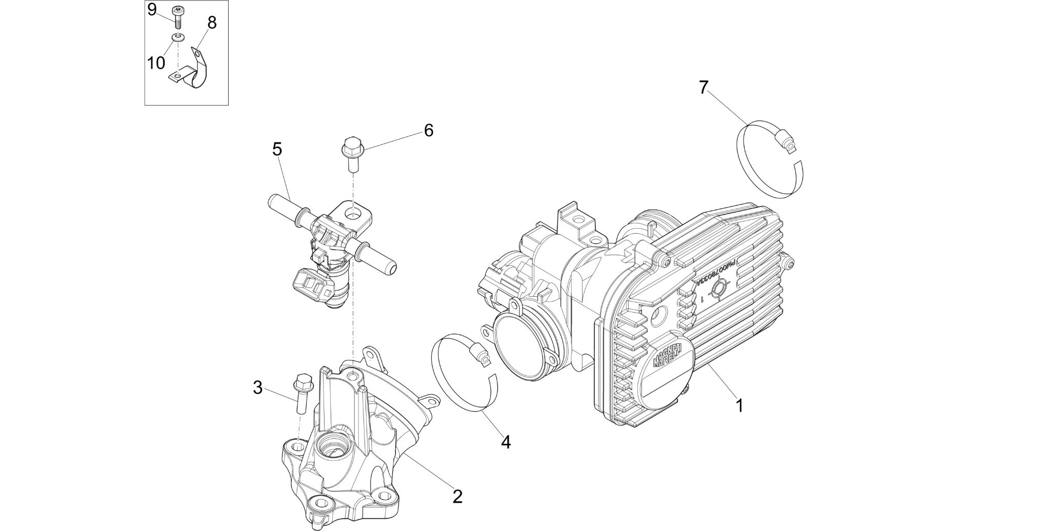 Throttle body - Injector - Induction joint