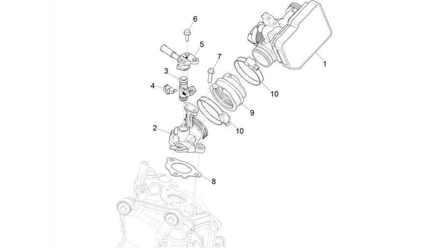 Throttle body - Injector - Induction joint