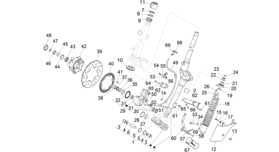 Fork/steering tube - Steering bearing unit