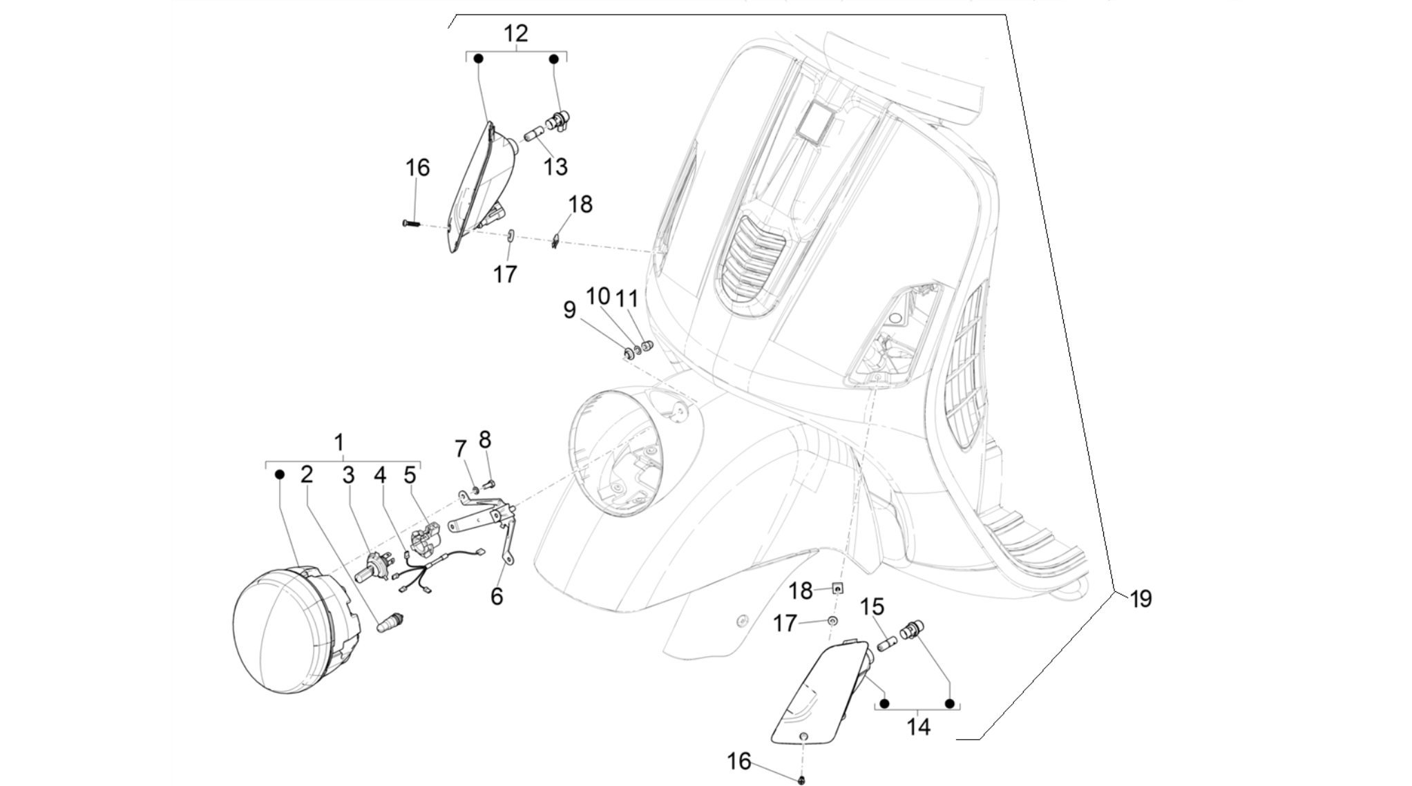 Front headlamps - Turn signal lamps