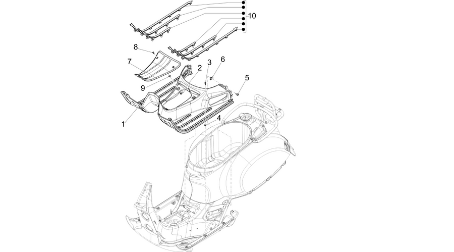Central cover - Footrests