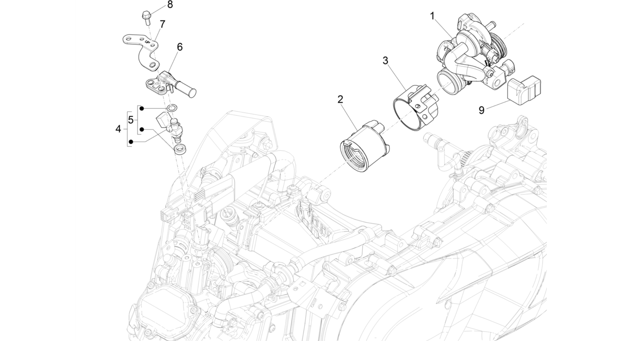 Throttle body - Injector - Induction joint