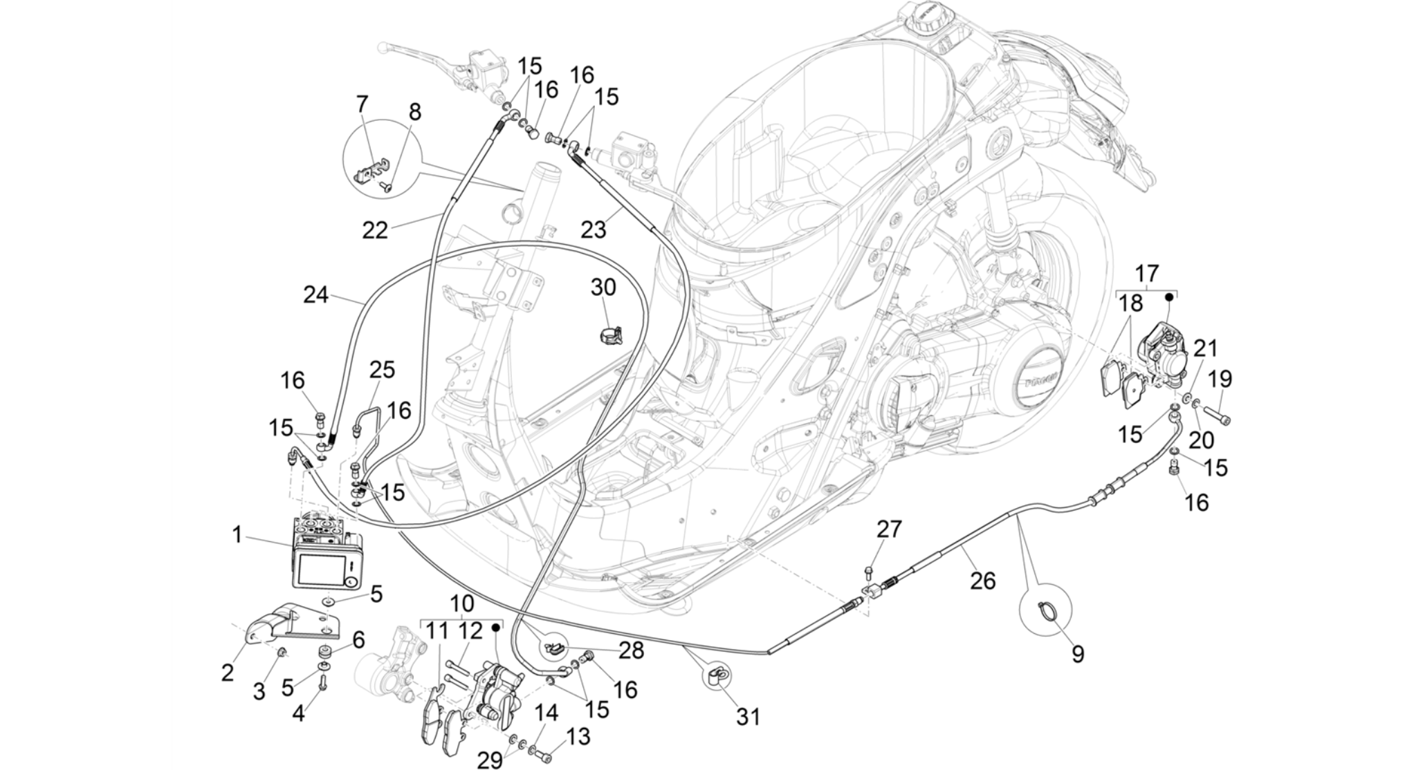 Brakes pipes - Calipers (ABS)