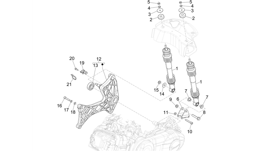 Rear suspension - Shock absorber/s