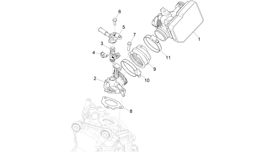 Throttle body - Injector - Induction joint