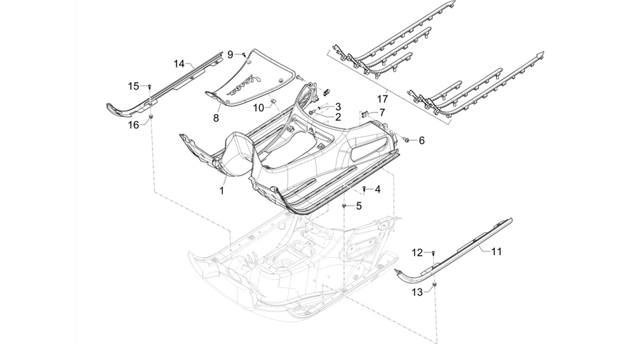 Central cover - Footrests