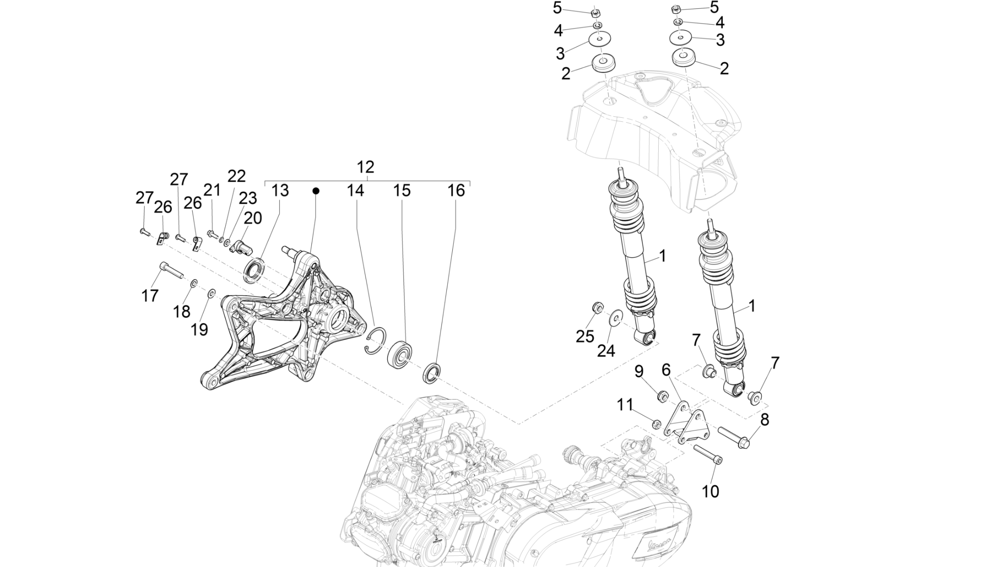 Rear suspension - Shock absorber/s