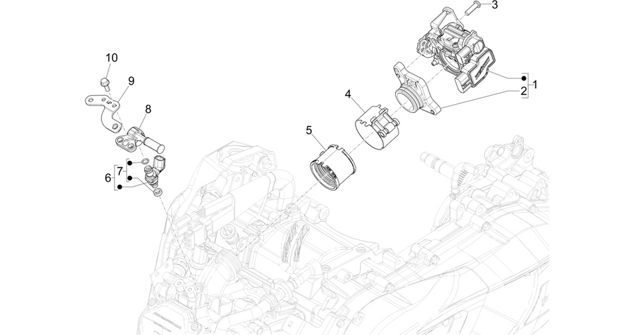 Throttle body - Injector - Induction joint
