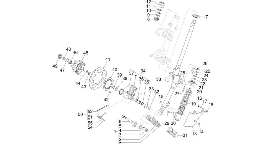 Fork/steering tube - Steering bearing unit