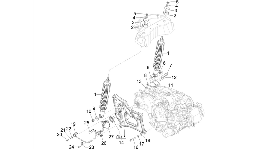 Rear suspension - Shock absorber/s