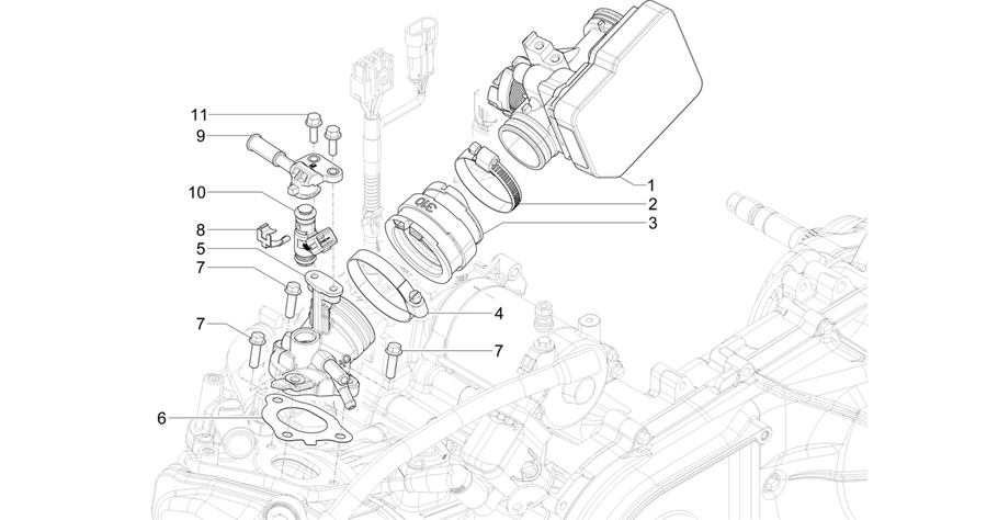 Throttle body - Injector - Induction joint