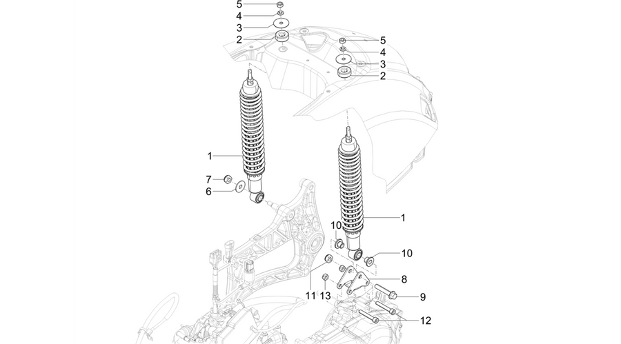 Rear suspension - Shock absorber/s