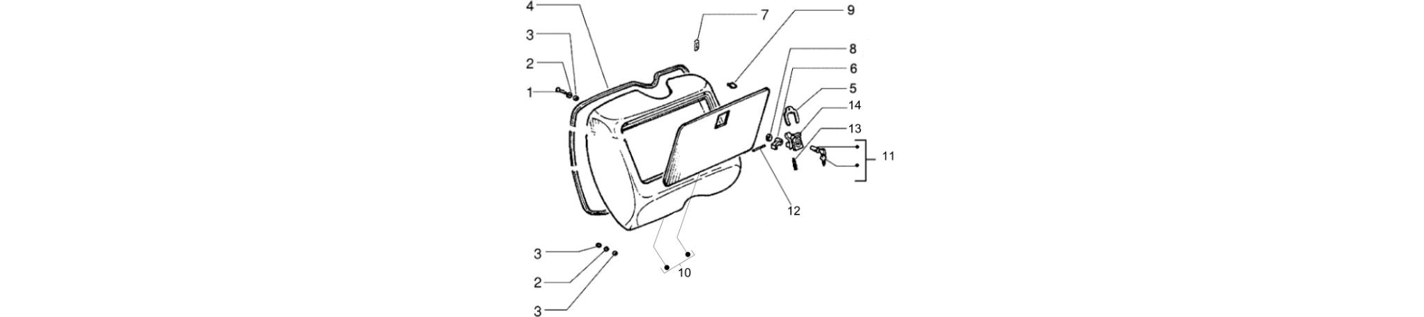 Front glove-box - Knee-guard panel