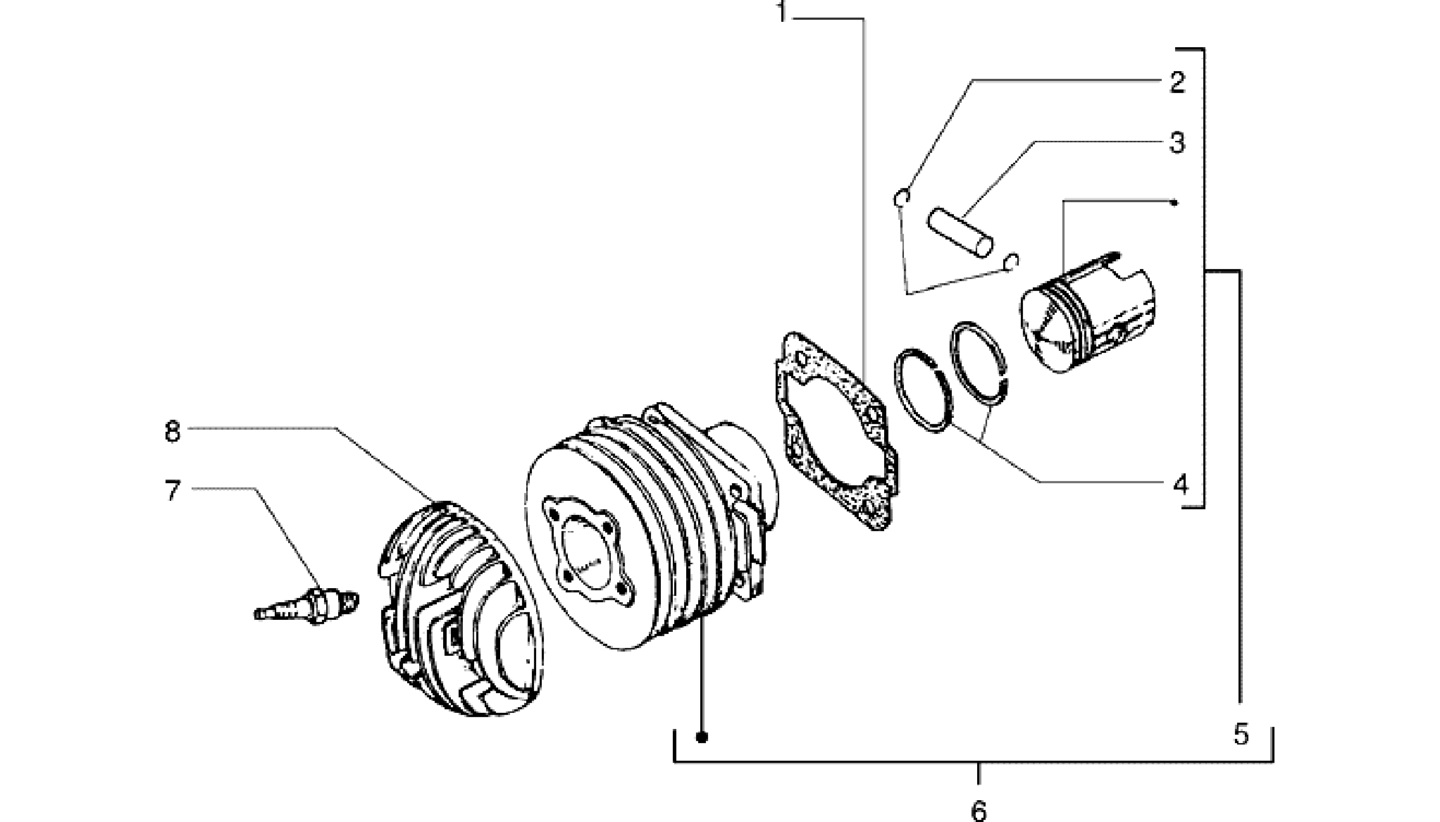 Cylinder-pistston-wrist pin unit