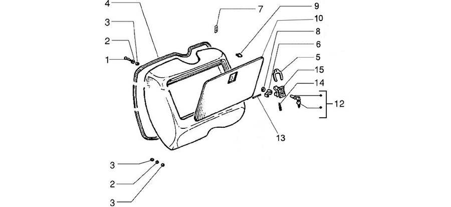 Front glove-box - Knee-guard panel
