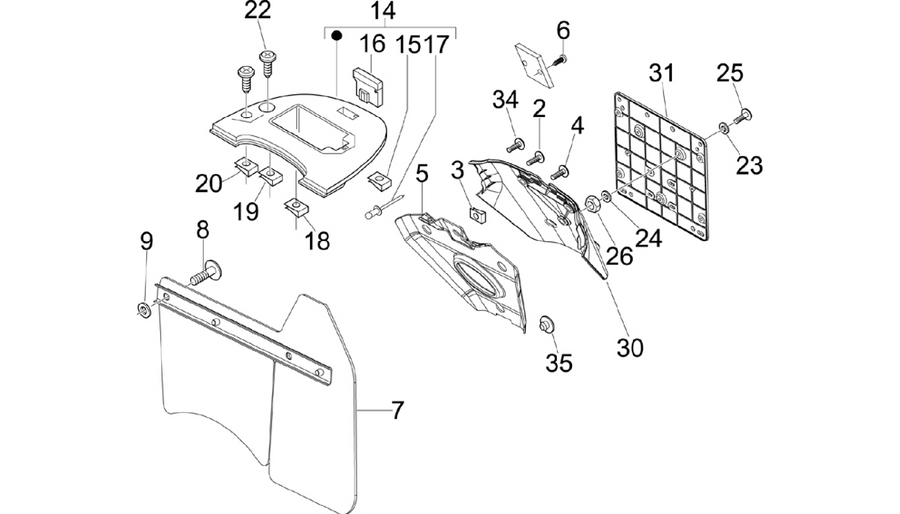 Rear cover - Splash guard