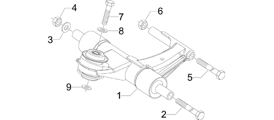 Swinging arm