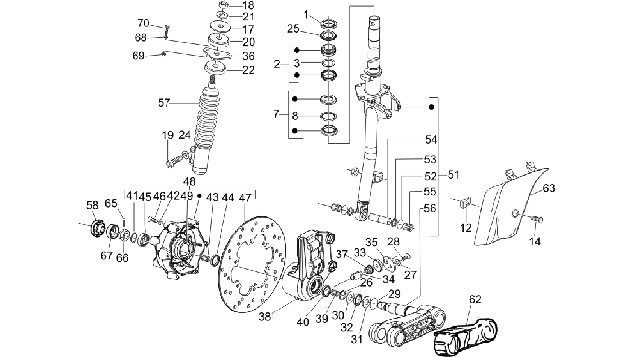 Fork/steering tube - Steering bearing unit