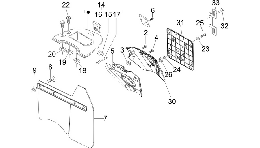 Rear cover - Splash guard