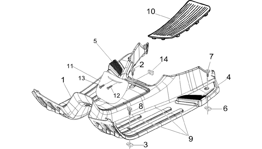 Central cover - Footrests