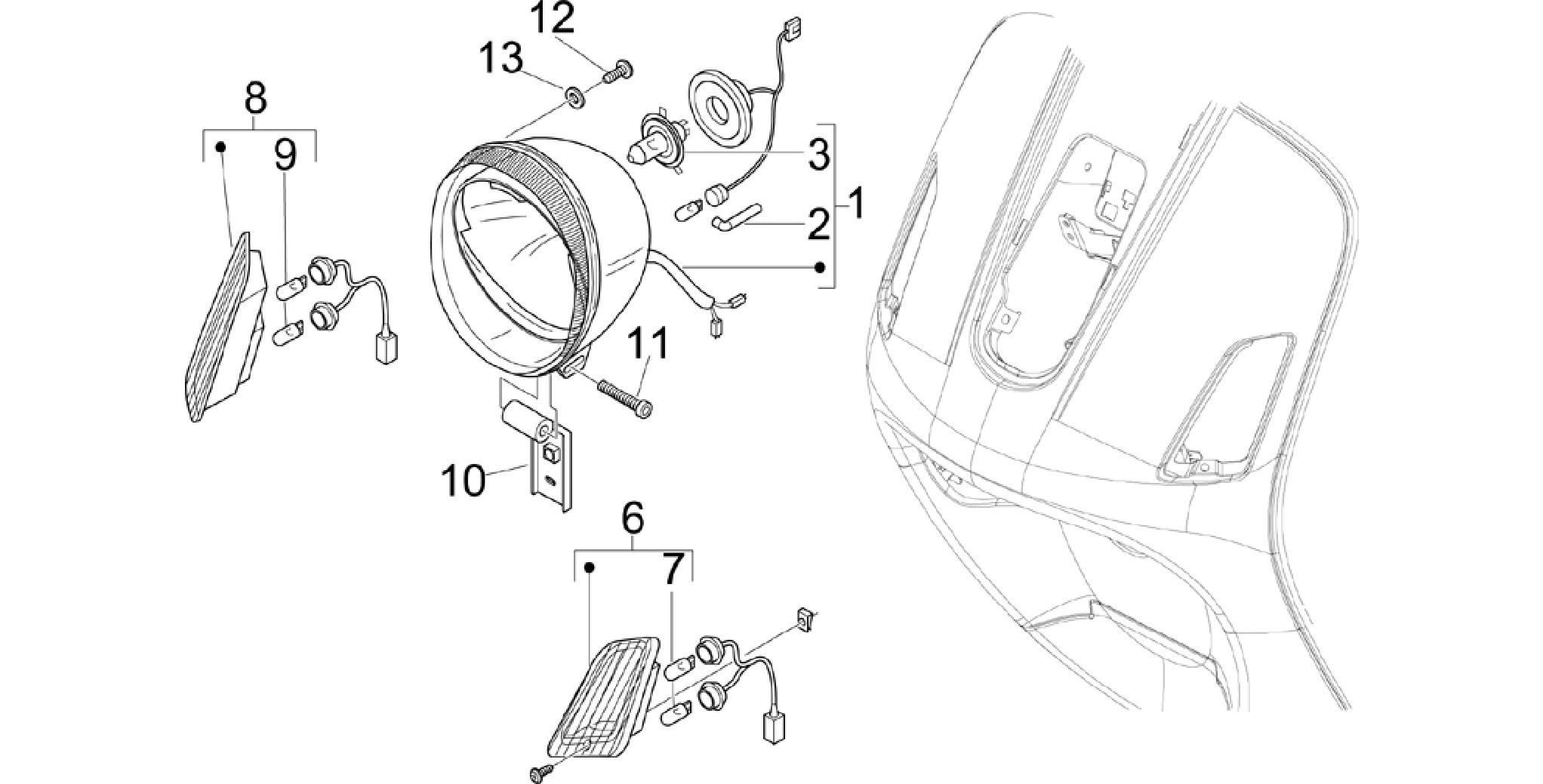 Front headlamps - Turn signal lamps