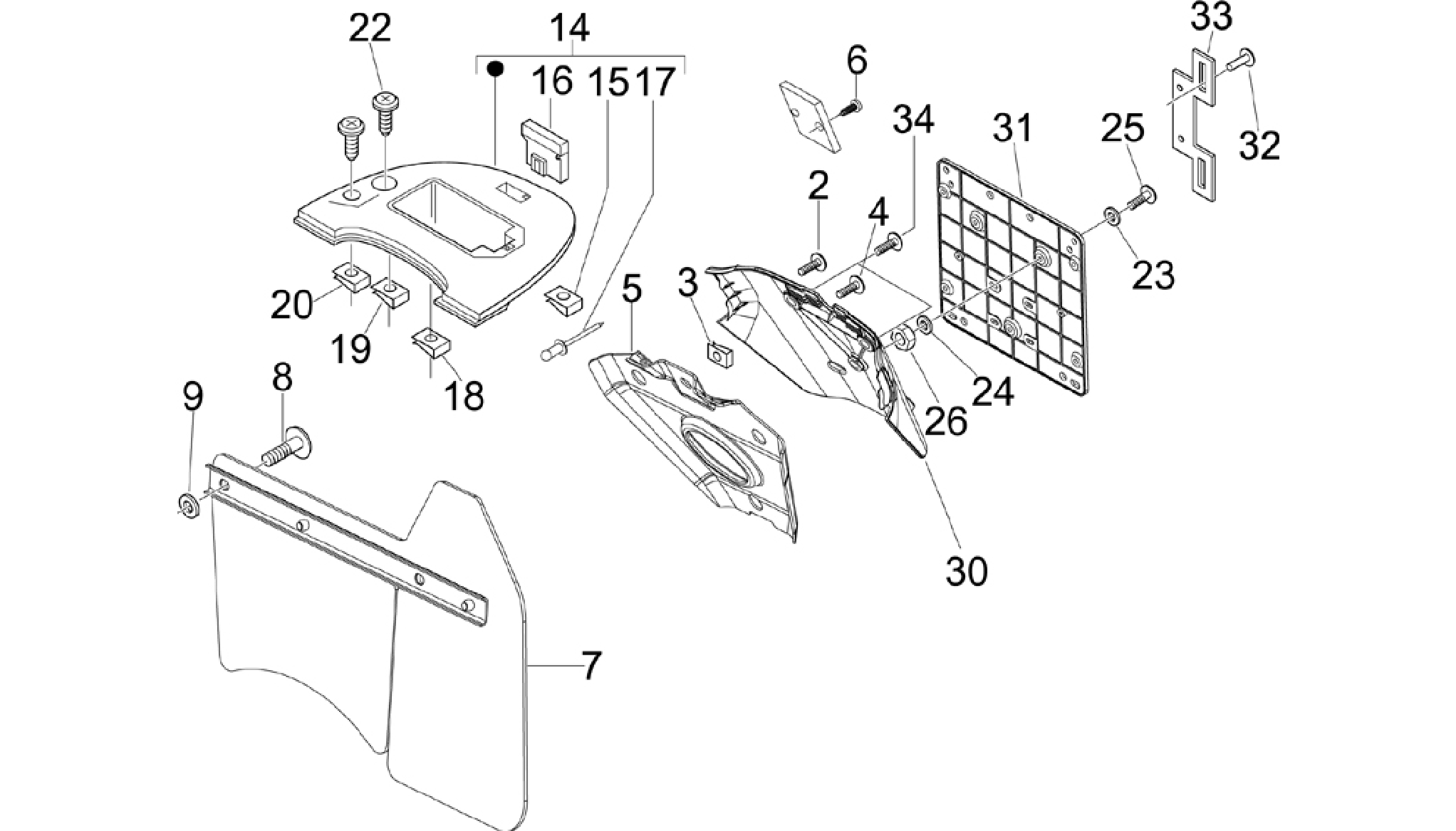 Rear cover - Splash guard