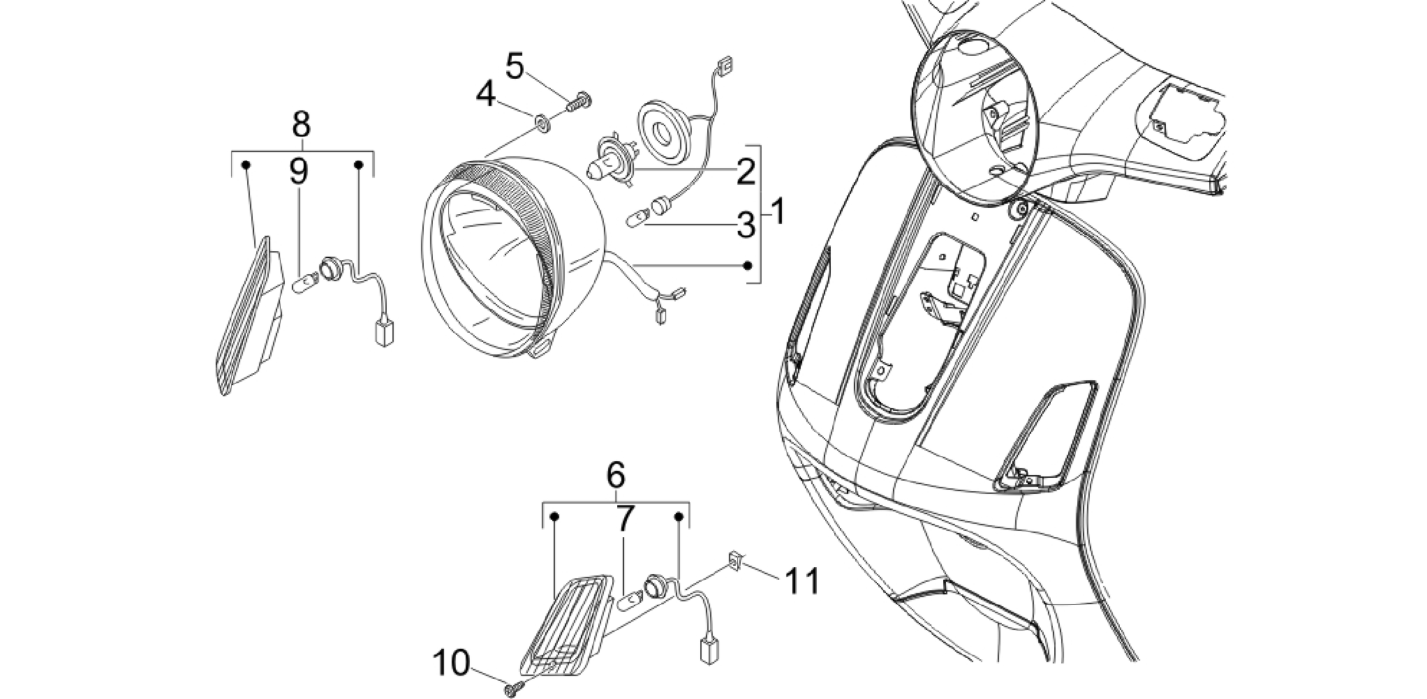 Front headlamps - Turn signal lamps