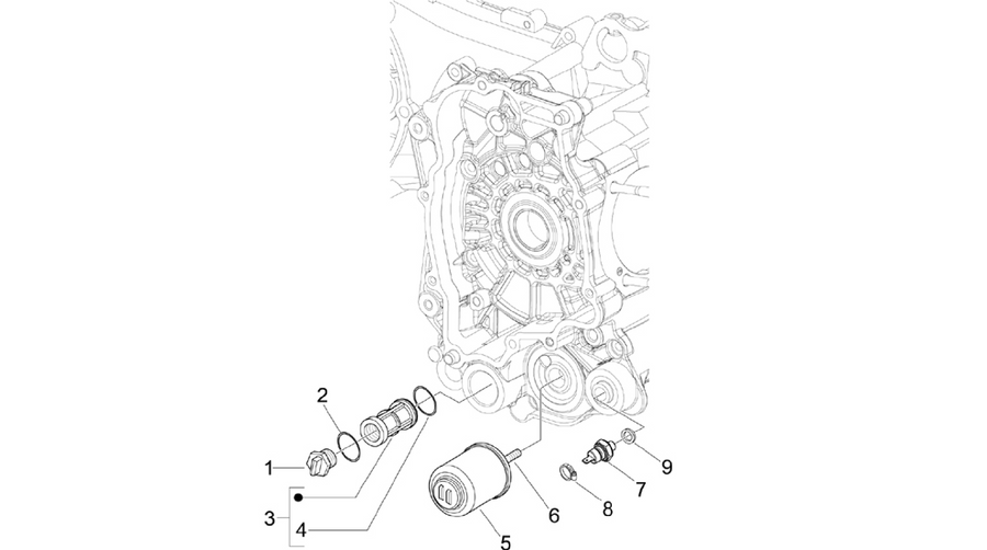 Flywheel magneto cover - Oil filter
