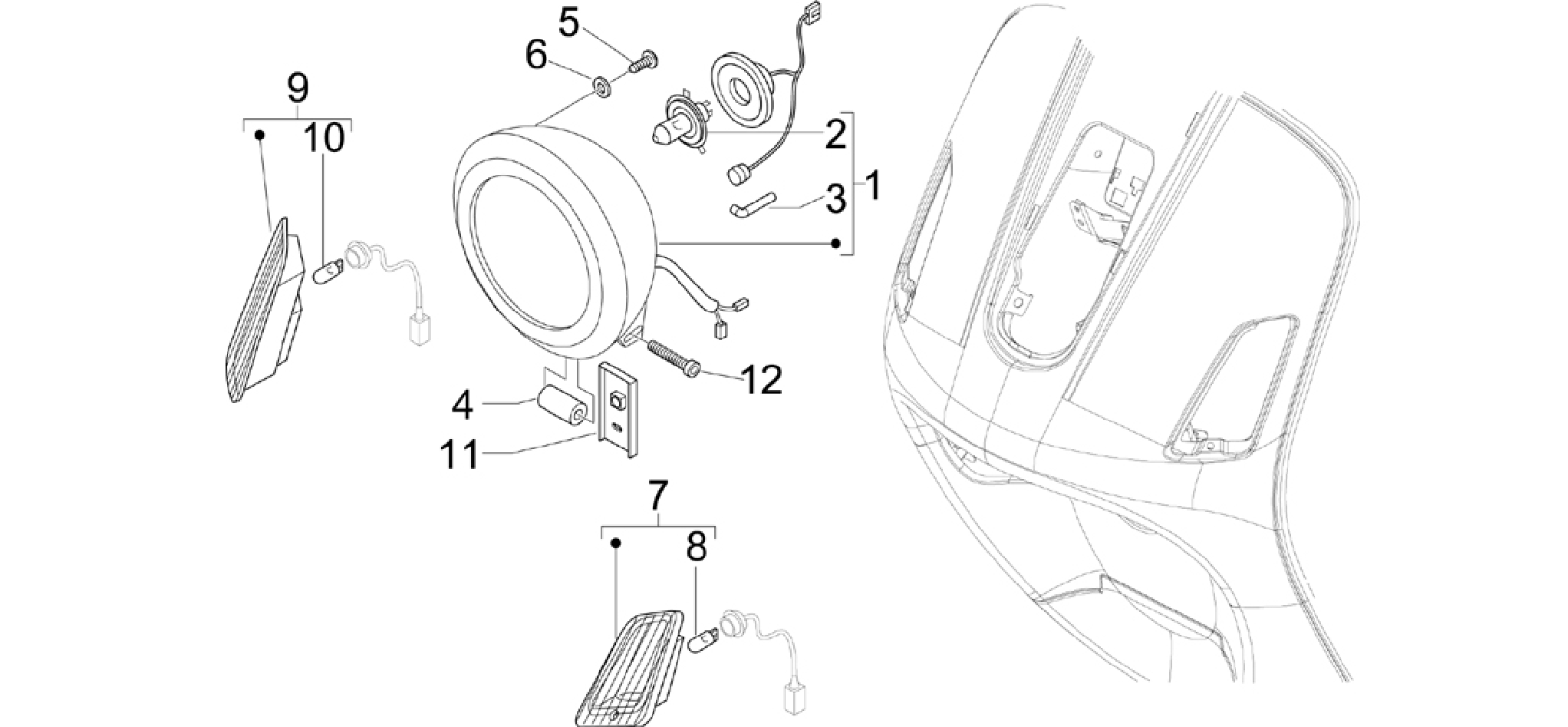 Front headlamps - Turn signal lamps