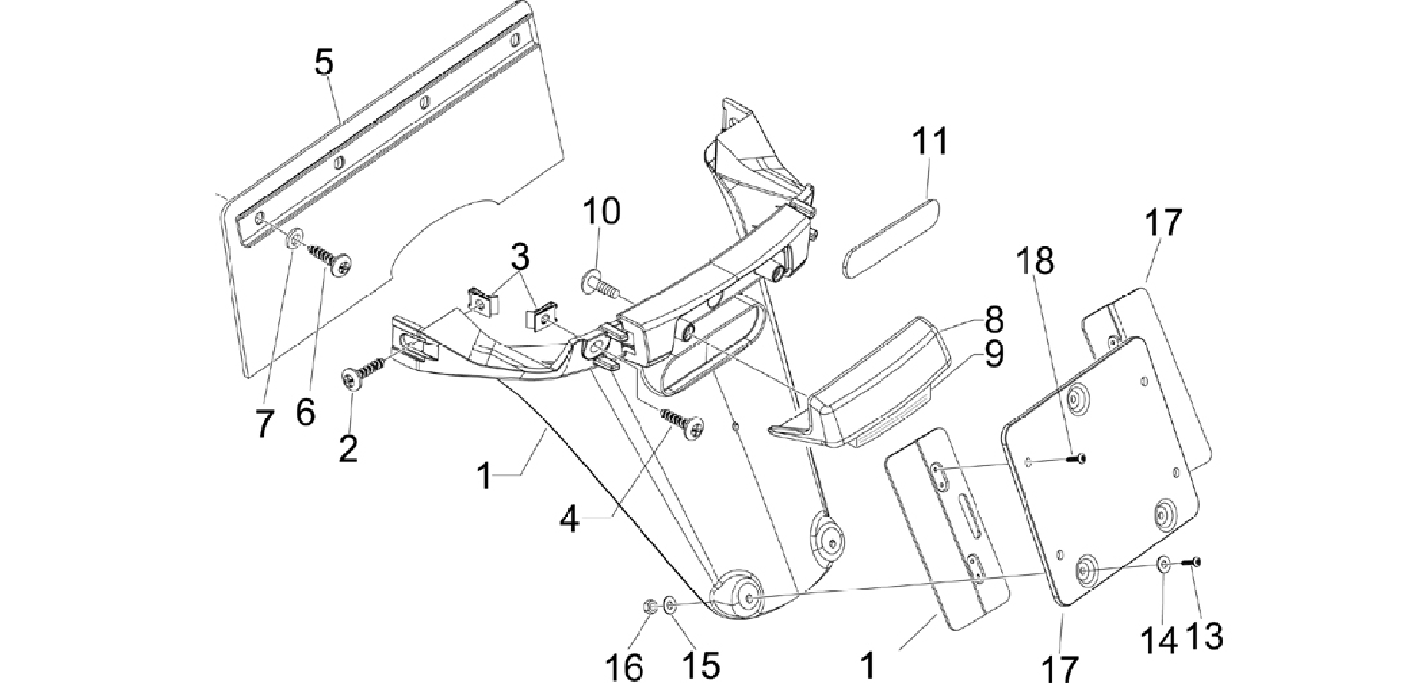 Rear cover - Splash guard