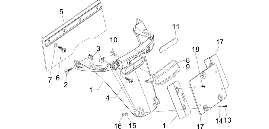 Rear cover - Splash guard
