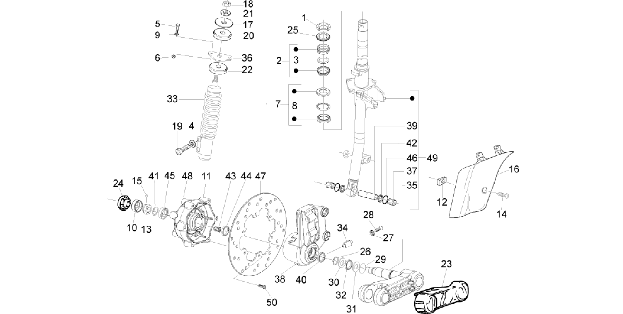 Fork/steering tube - Steering bearing unit