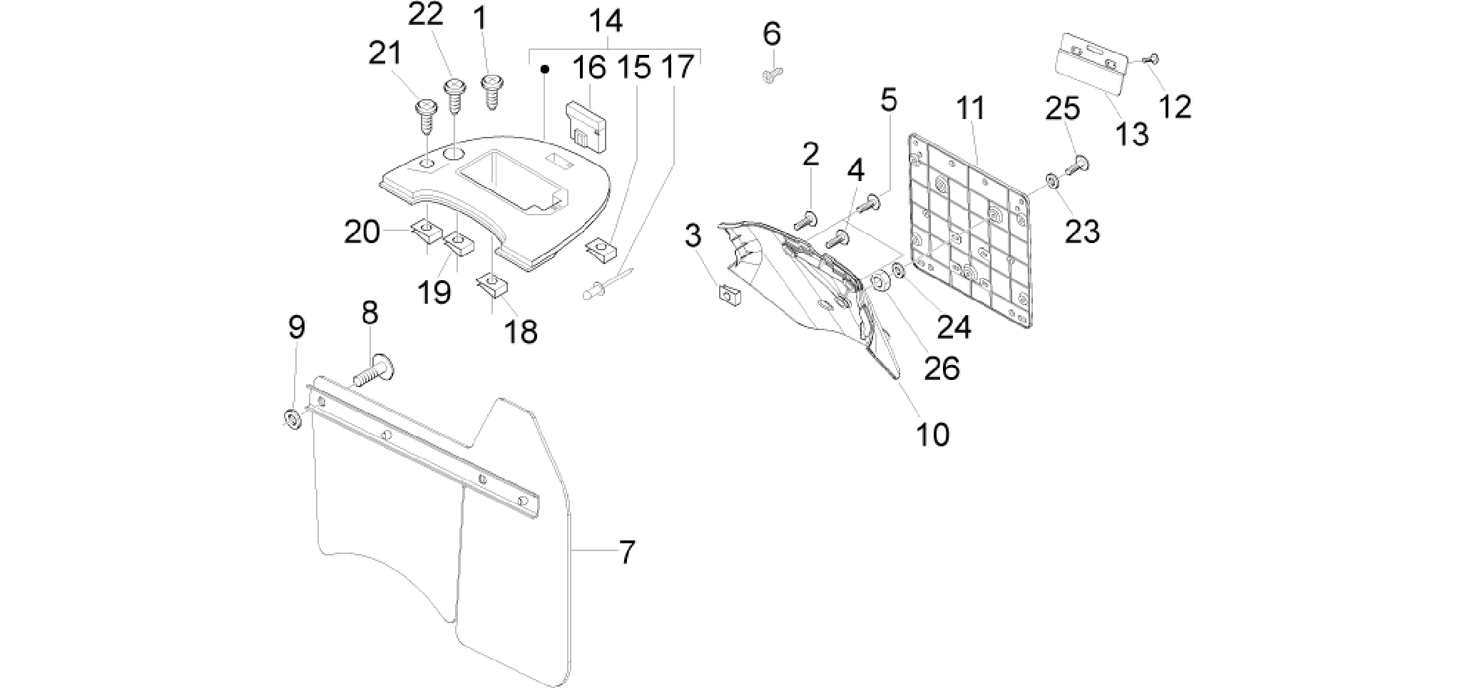 Rear cover - Splash guard