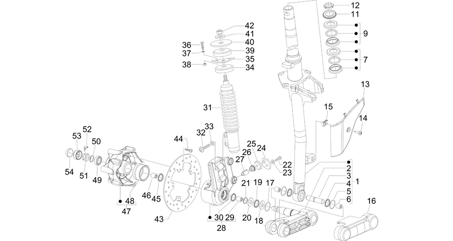 Fork/steering tube - Steering bearing unit