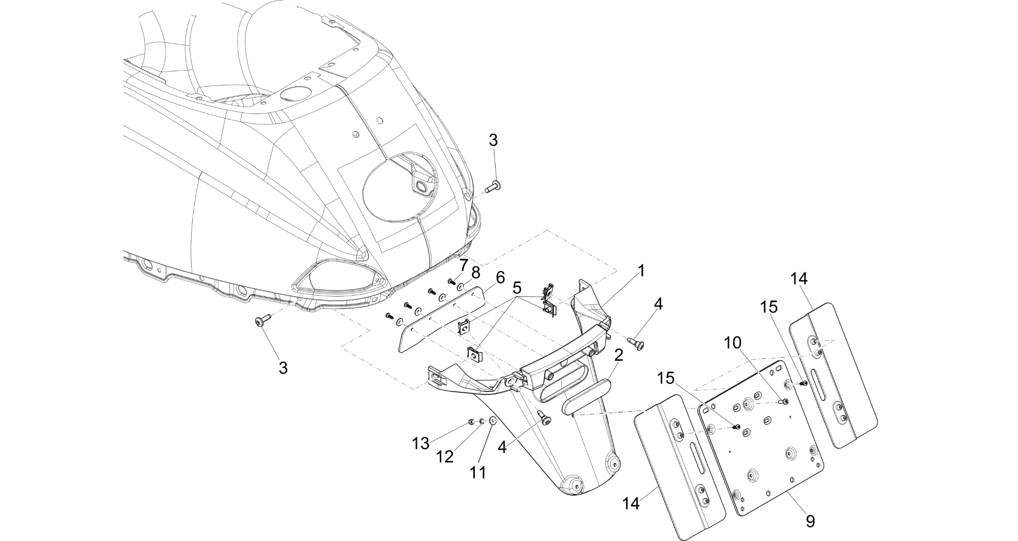 Rear cover - Splash guard