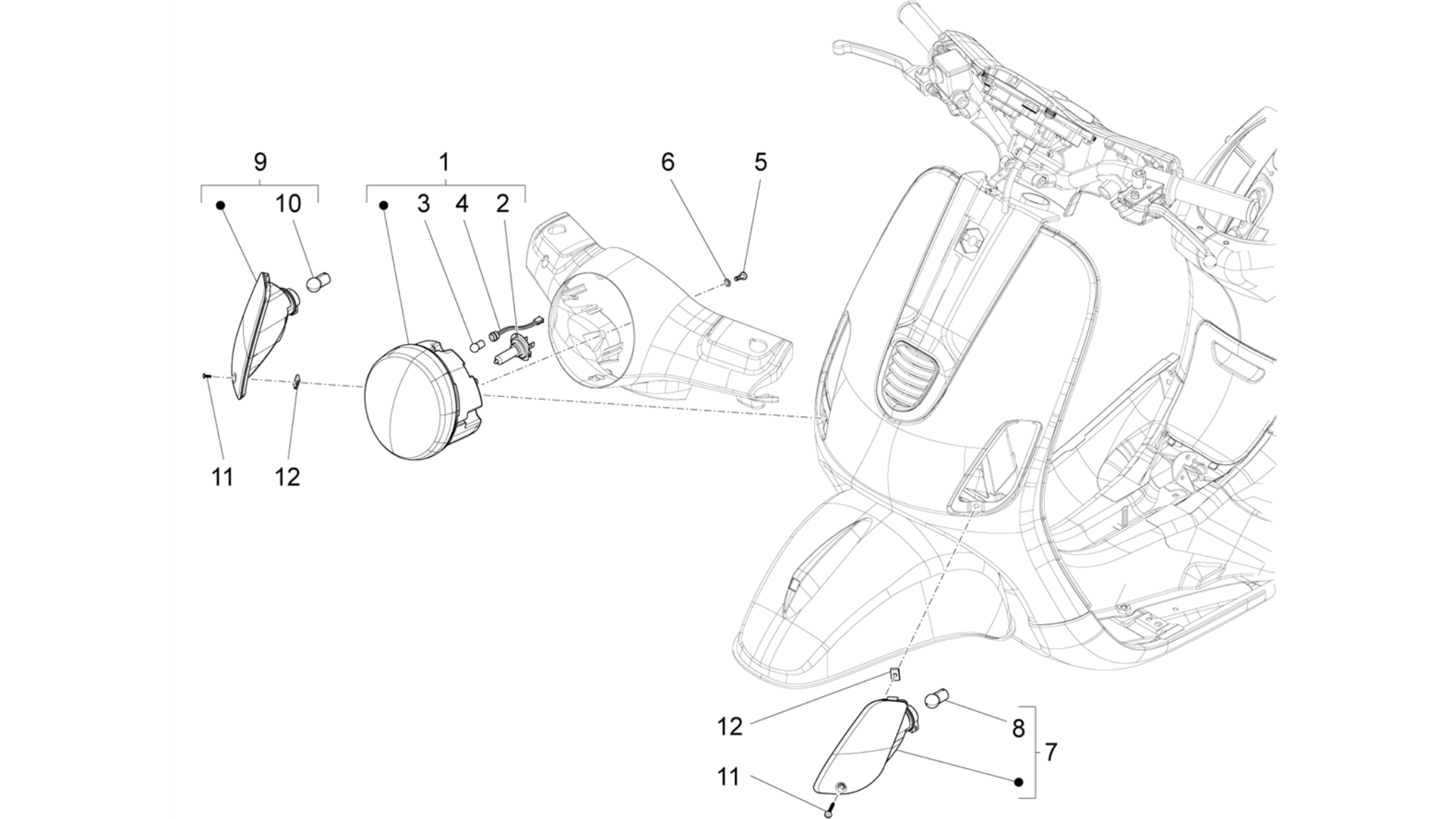 Front headlamps - Turn signal lamps