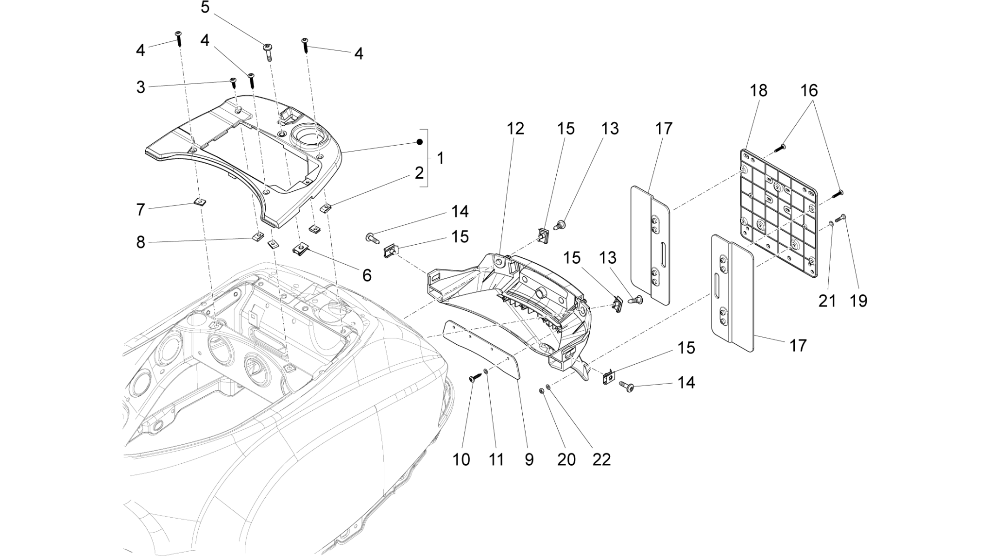 Rear cover - Splash guard