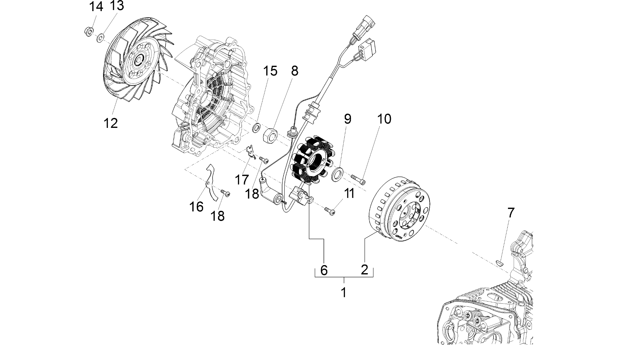 Flywheel magneto