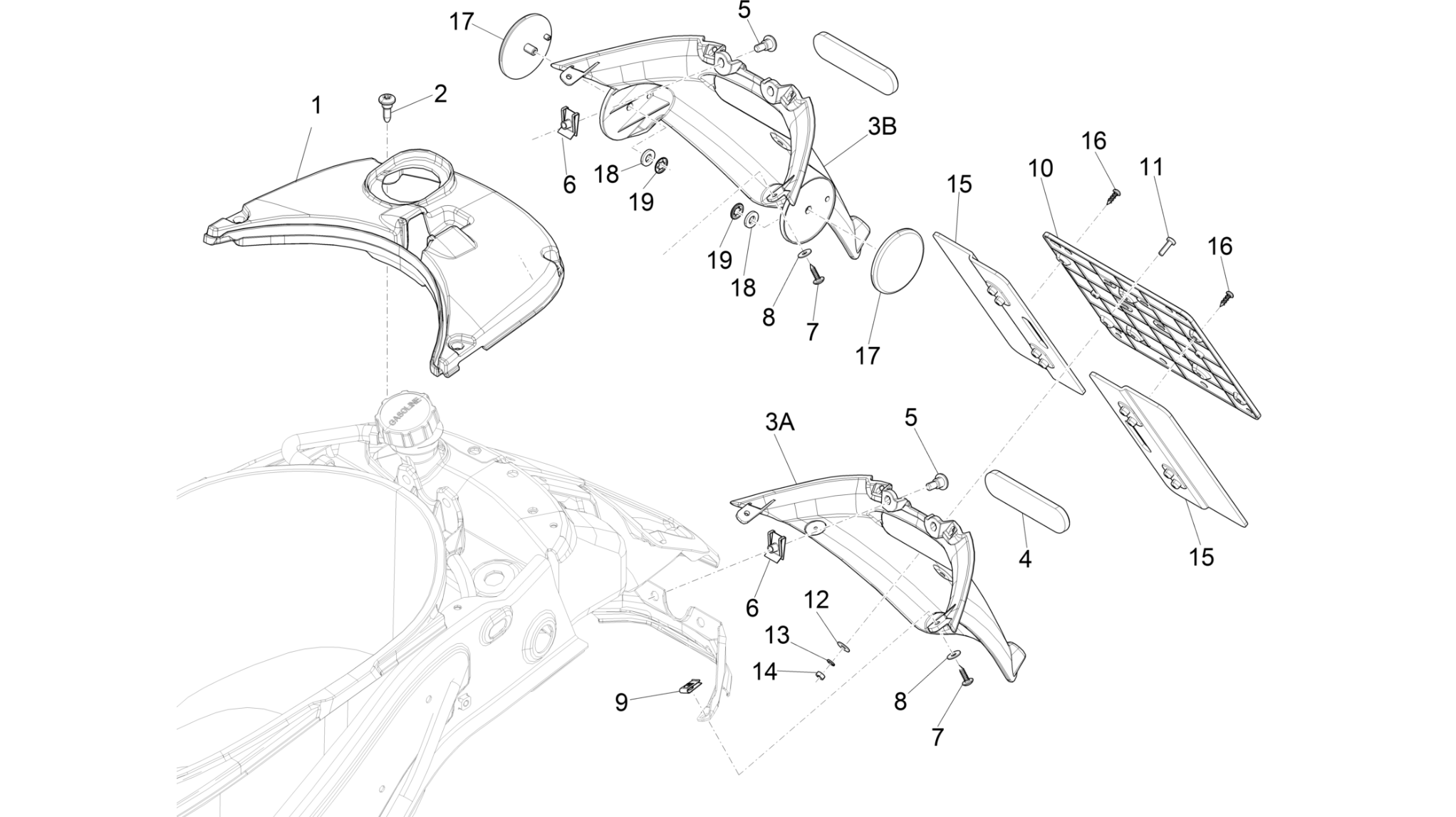 Rear cover - Splash guard