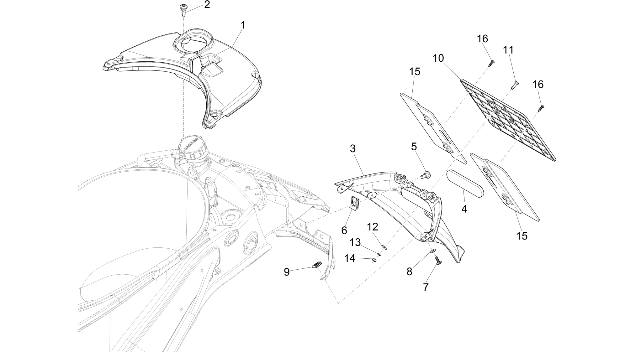 Rear cover - Splash guard