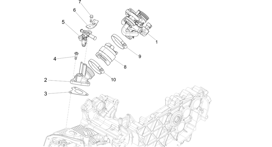 Throttle body - Injector - Induction joint