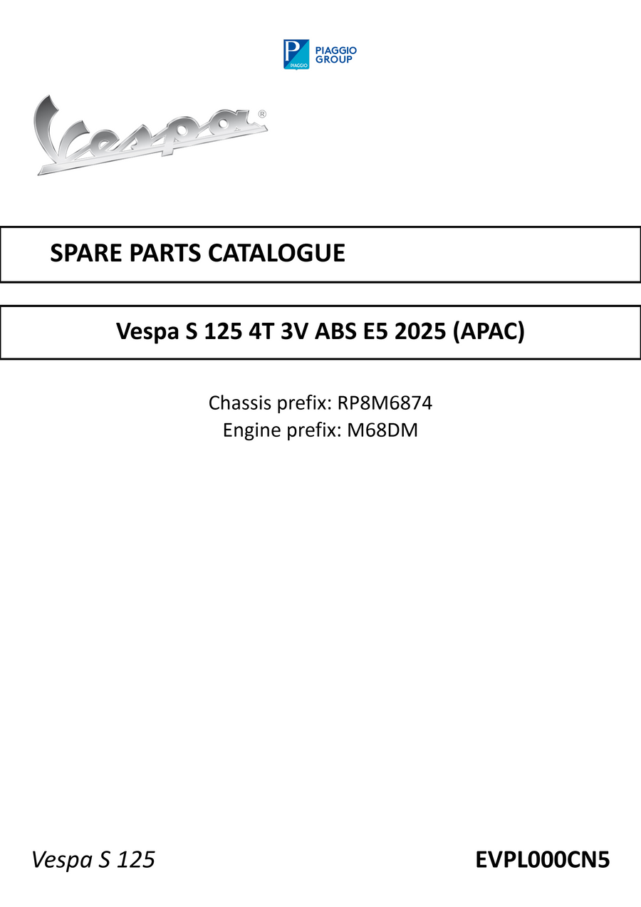 Vespa S 125 4T 3V ABS E5 2025 (APAC)