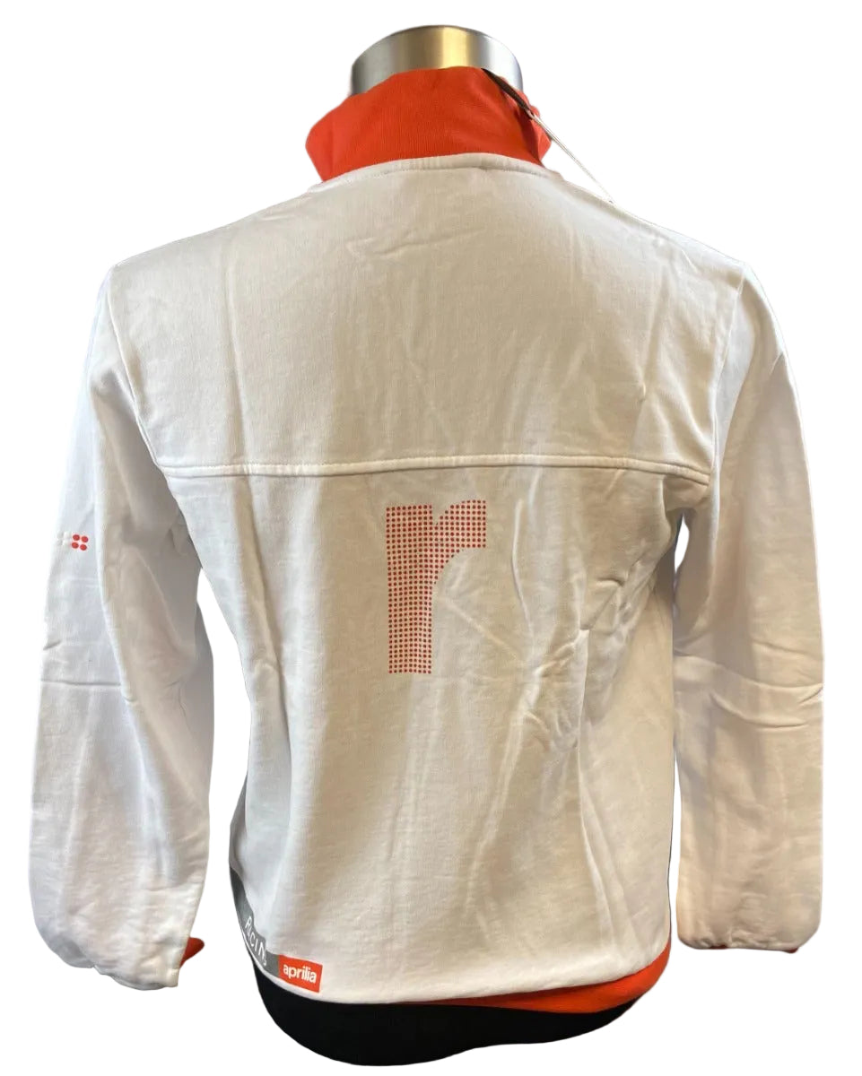 APRILIA MENS 1/4 ZIP SWEATSHIRT WHITE/RED