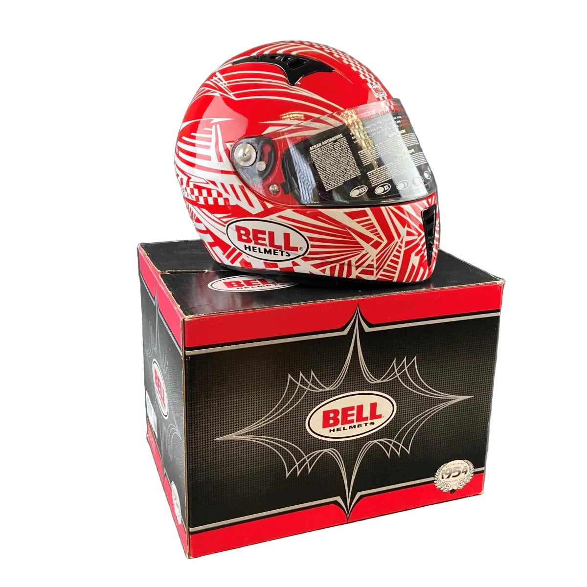 BELL HELMET RED AND WHITE