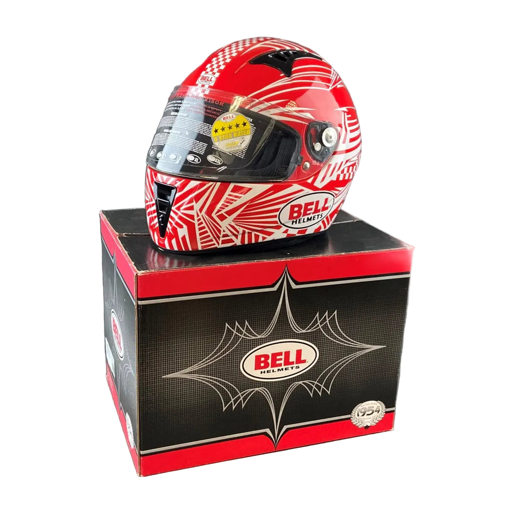 BELL HELMET RED AND WHITE