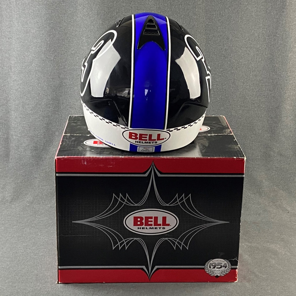 BELL HELMET BLACK WHITE AND BLUE