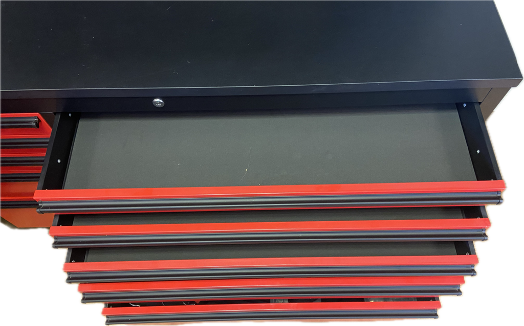 HYXION 55" BLACK/RED TOOL CHEST (12 Drawers, 2 CABINETS)